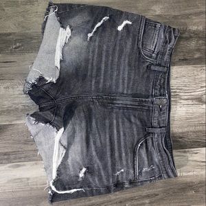 Black Shorts With Rips